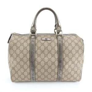 Gucci GG Supreme 193603 Leather Tote Bag, Mini Boston Shoulder Handbag, Gold,...